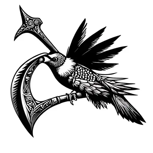 "Arawak Indian" chief hummingbird axe inspired tattoo design idea