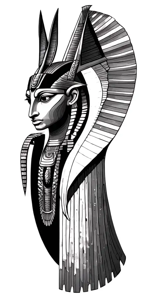 anubis and horus egiptian god ra tattoo design idea