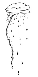 rain drop falling from tornado tattoo design idea