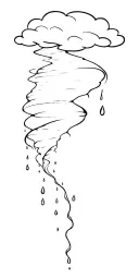 rain drop falling from tornado tattoo design idea