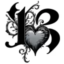 Initials MT with heart tattoo design idea