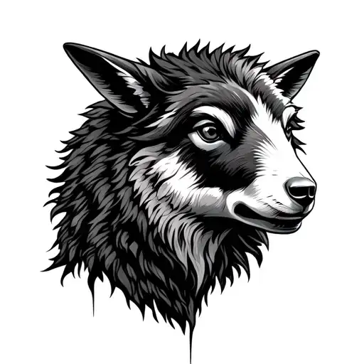 sheep in wolf's clothing take wolf mask off tattoo design idea