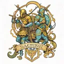  knight of the zodiac  Sagittarius Gemini Pisces  tattoo design idea