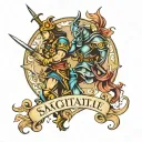  knight of the zodiac  Sagittarius Gemini Pisces  tattoo design idea