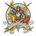  knight of the zodiac  Sagittarius Gemini Pisces  tattoo design idea