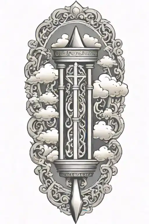 jewish and hebrew pillar of fire and pillar of cloud background tattoo design idea