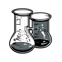science beaker minimalist tattoo design idea