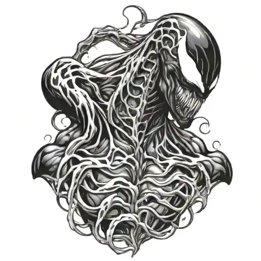 symbiote trying to reach the neck tattoo tattoo design idea
