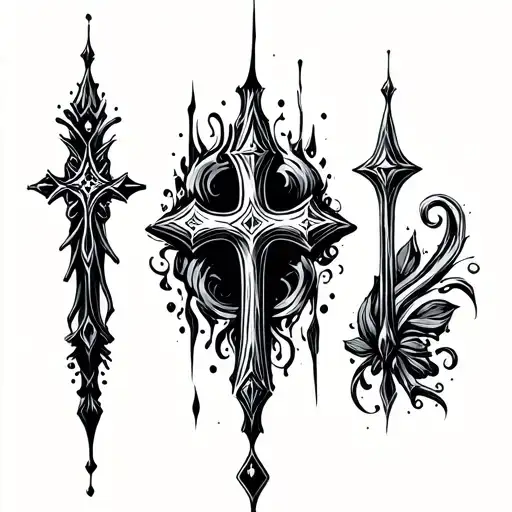 3 nails cross tattoo tattoo design idea