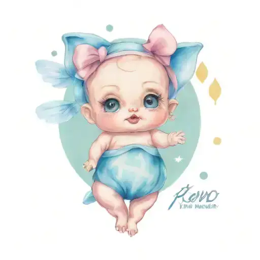 tattoo flash design of kewpie babies, with different animal cosplays tattoo design idea