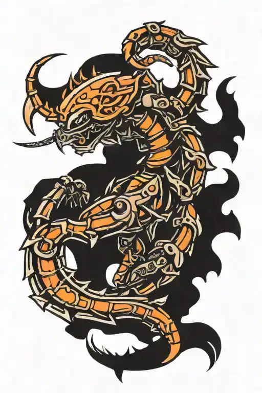mech scorpio zodiac sign tattoo design idea