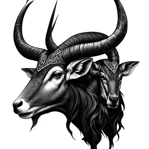 zodiac of taurus, virgo and capricorn tattoo design idea