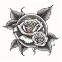 rose forming into blood moon   tattoo design idea