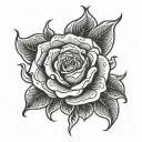 rose forming into blood moon   tattoo design idea
