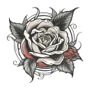 rose forming into blood moon   tattoo design idea