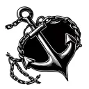 Isaiah 43:2 and Jeremiah 29:11 full verse in the shape of a anchor and chain tattoo design idea