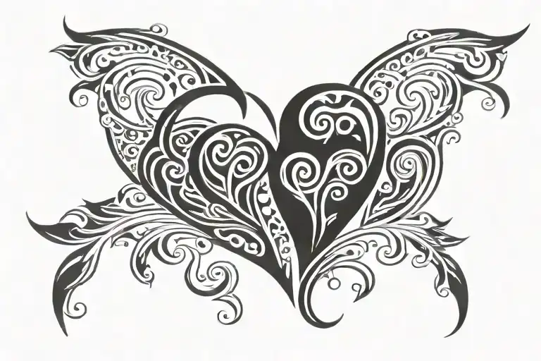lower back tribal heart tattoo tattoo design idea