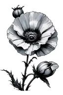 poppy thin no matter what stem tattoo design idea