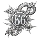 666 number tattoo design idea