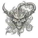 666 number tattoo design idea