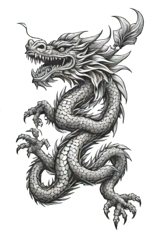 Filipino dragon flying tattoo design idea