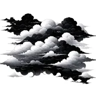 black japanese cloud background tattoo design idea
