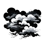 black japanese cloud background tattoo design idea