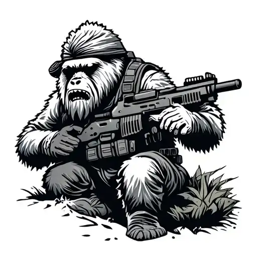 Afghanistan yeti in the army tattoo design idea