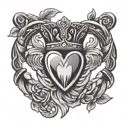 Claddagh ring surrounded tattoo design idea