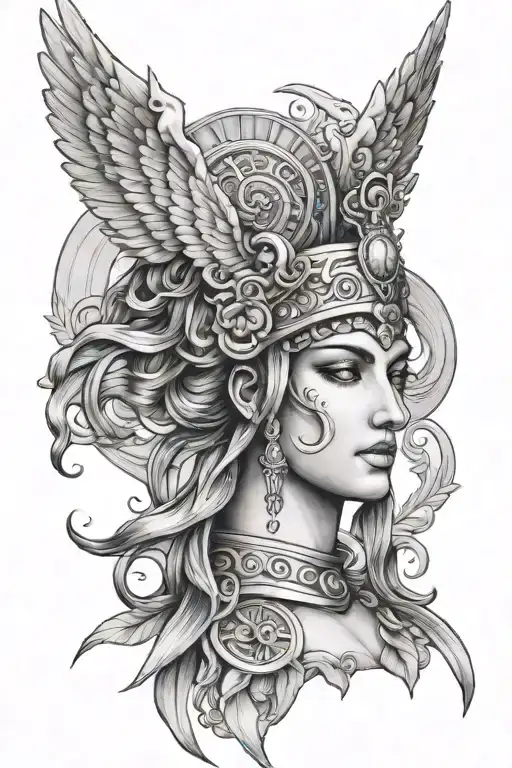 Athena goddess tattoo design idea