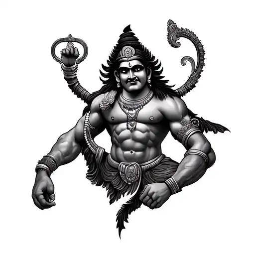 God Hanuman tattoo design idea