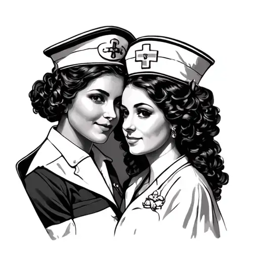 nurse and seaman tattoo design idea