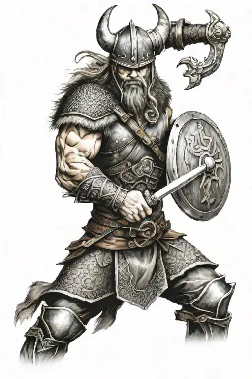 viking warrior tattoo design idea