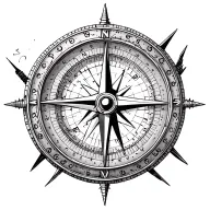 compass and sextant navigation tattoo design idea