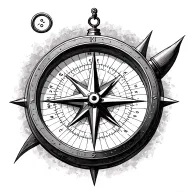 compass and sextant navigation tattoo design idea