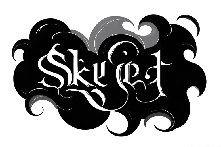 skye cloud ambigram tattoo tattoo design idea