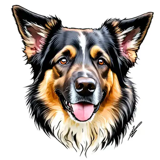 police sheepdog tattoo design idea