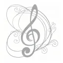 treble clef tattoo design idea