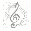 treble clef tattoo design idea