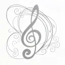 treble clef tattoo design idea