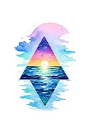 bermuda triangle tattoo design idea