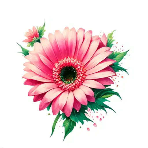 gerbera flower tattoo design idea