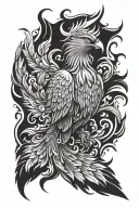 phoenix bird tattoo design idea