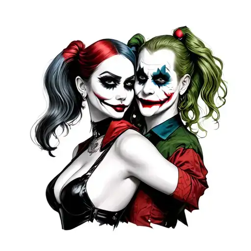 Harley Quinn And Joker tattoo design idea