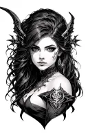 lilith from diablo 4 game  tattoo design idea