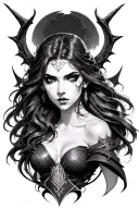 lilith from diablo 4 game  tattoo design idea