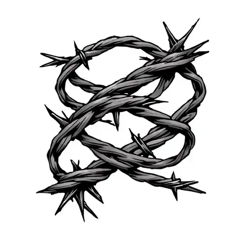 barbed wire wrap around  tattoo design idea