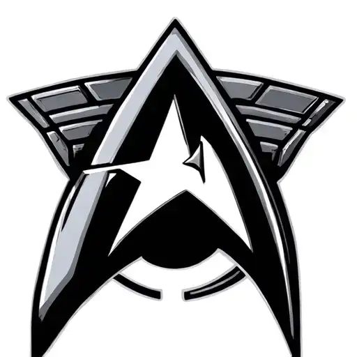 black and white star trek next generation starfleet badge tattoo design idea