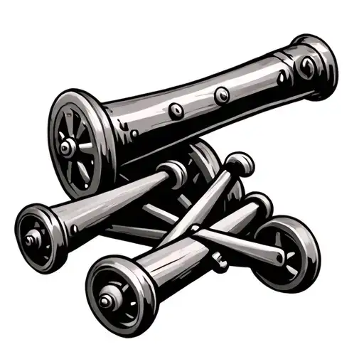 crossed cannons USN tattoo design idea