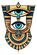 eye of ra, eye of horus, Egyptian garter thigh tattoo tattoo design idea